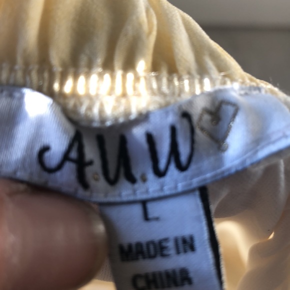 A.U.W Yellow off the shoulder sundress - Picture 3 of 6